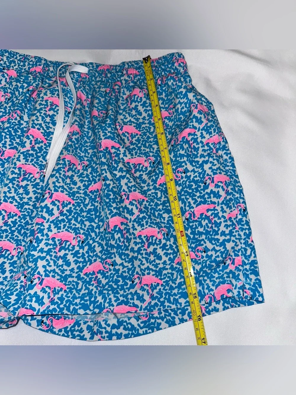 Chubbies boys swim trunks size large Blue Flamingo Print Drawstring Shorts